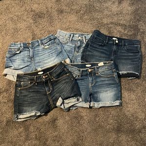 - Pack of 5 Girls Size 10 Jean Shorts (Light Wash, Dark Wash, Medium Wash,…